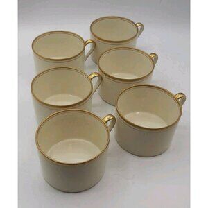 Lot of 6 Fitz & Floyd PALAIS Tea Cups Gold Trim Vintage 1970s Japan